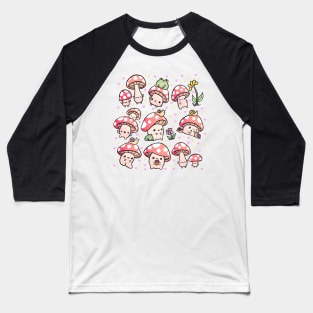 Cute mushrooms friends Baseball T-Shirt